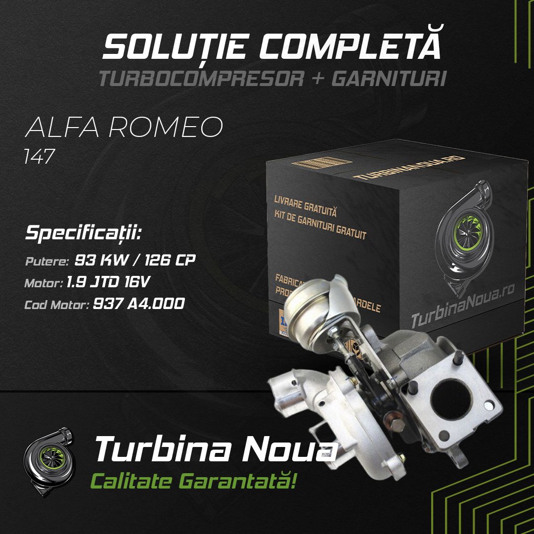 Turbina ALFA ROMEO 147 1.9 JTD 16V 93 KW / 126 CP Noua - Image 2