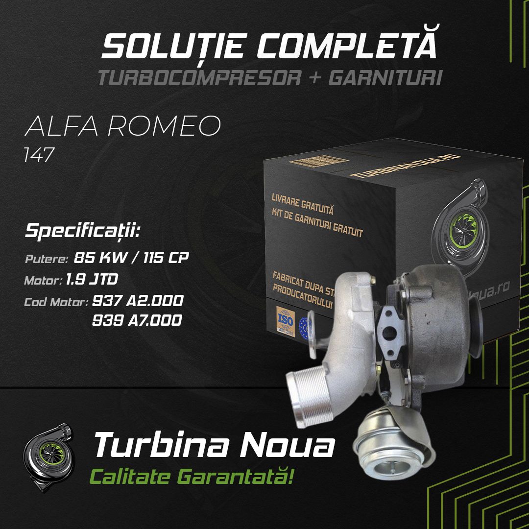 Turbina ALFA ROMEO 147 1.9 JTD 85 KW / 115 CP Noua - Image 2