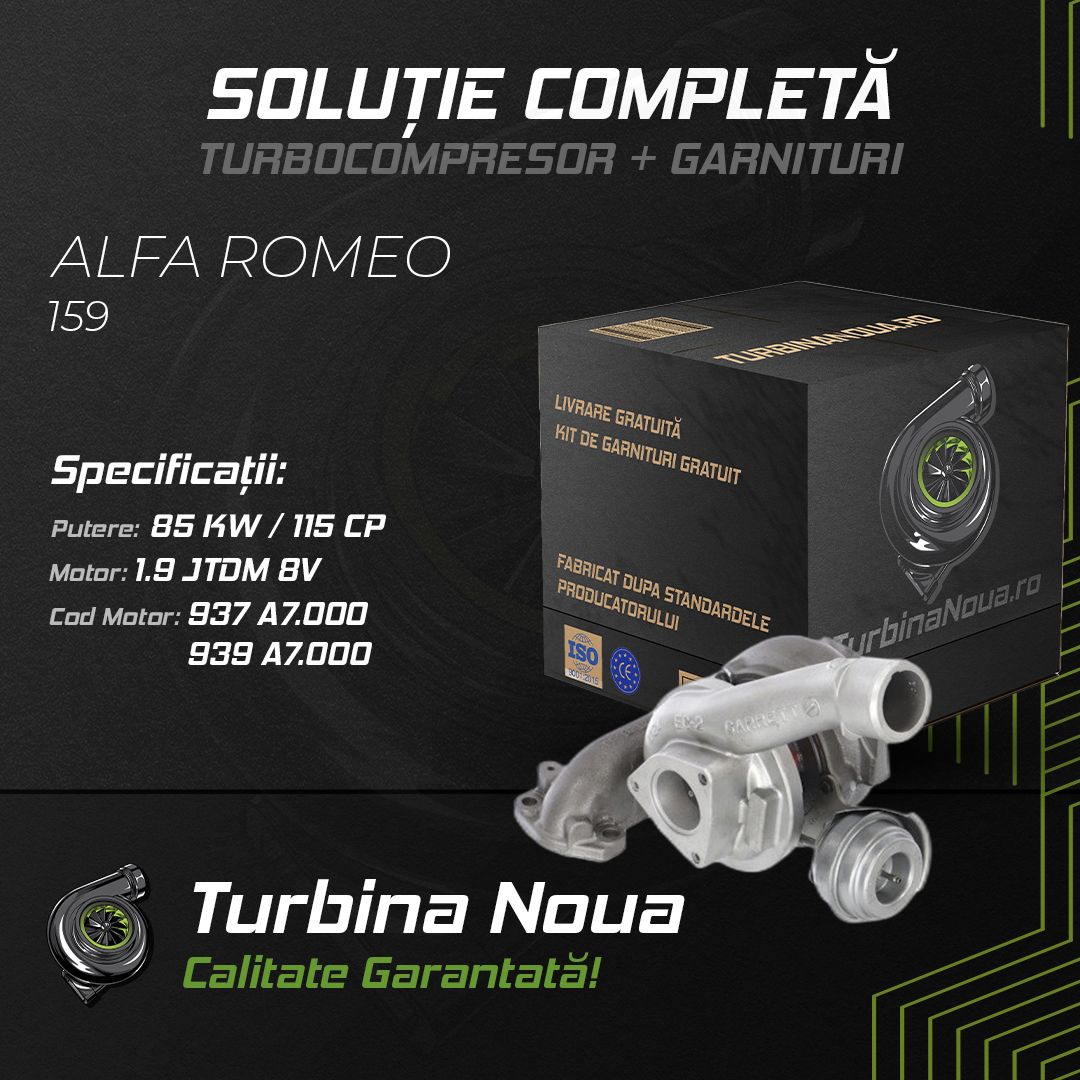 Turbina ALFA ROMEO 159 1.9 JTDM 8V 85 KW / 115 CP Noua - Image 2