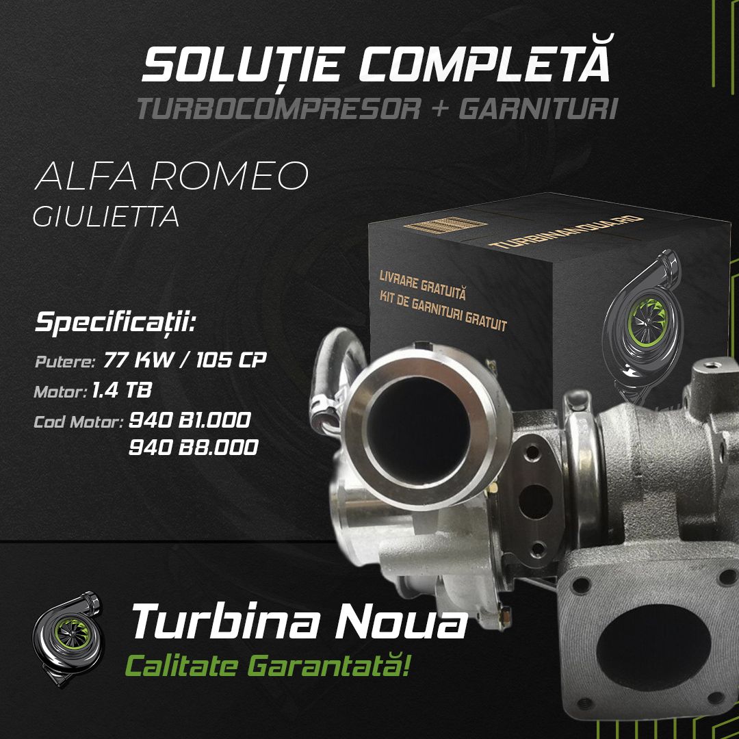 Turbina ALFA ROMEO GIULIETTA 1.4 TB 77 KW / 105 CP Noua - Image 2