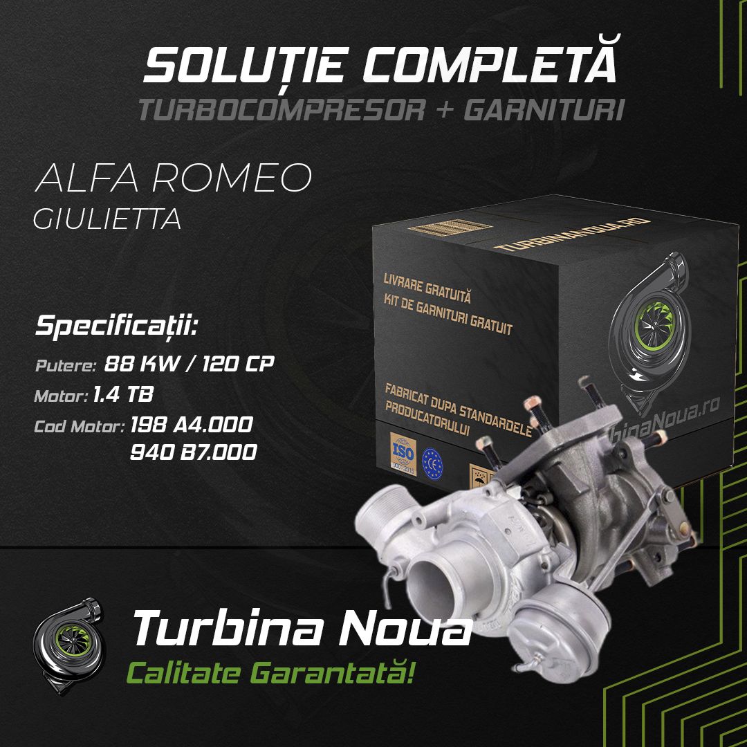 Turbina ALFA ROMEO GIULIETTA 1.4 TB 88 KW / 120 CP Noua - Image 2