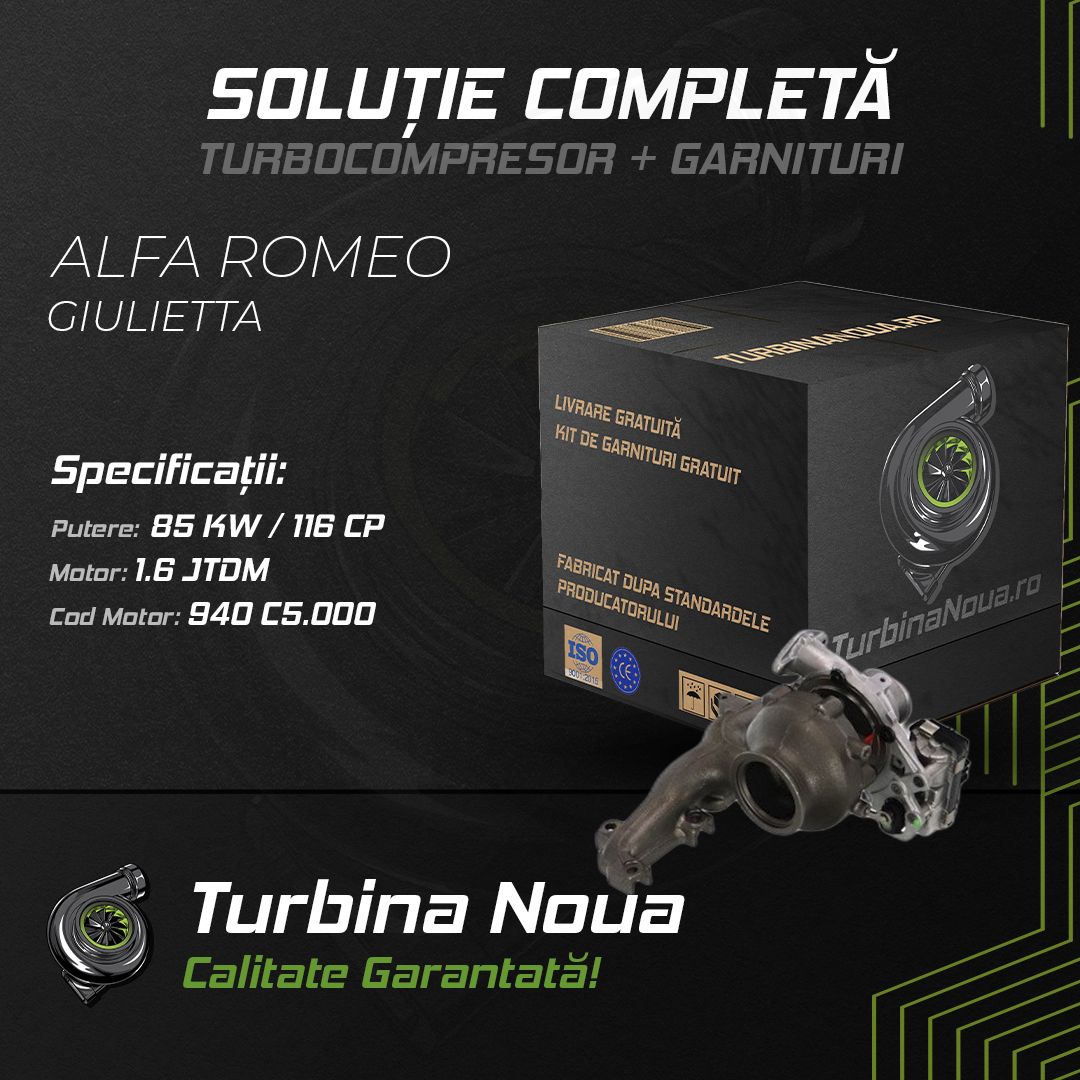 Turbina ALFA ROMEO GIULIETTA 1.6 JTDM 85 KW / 116 CP Noua - Image 2