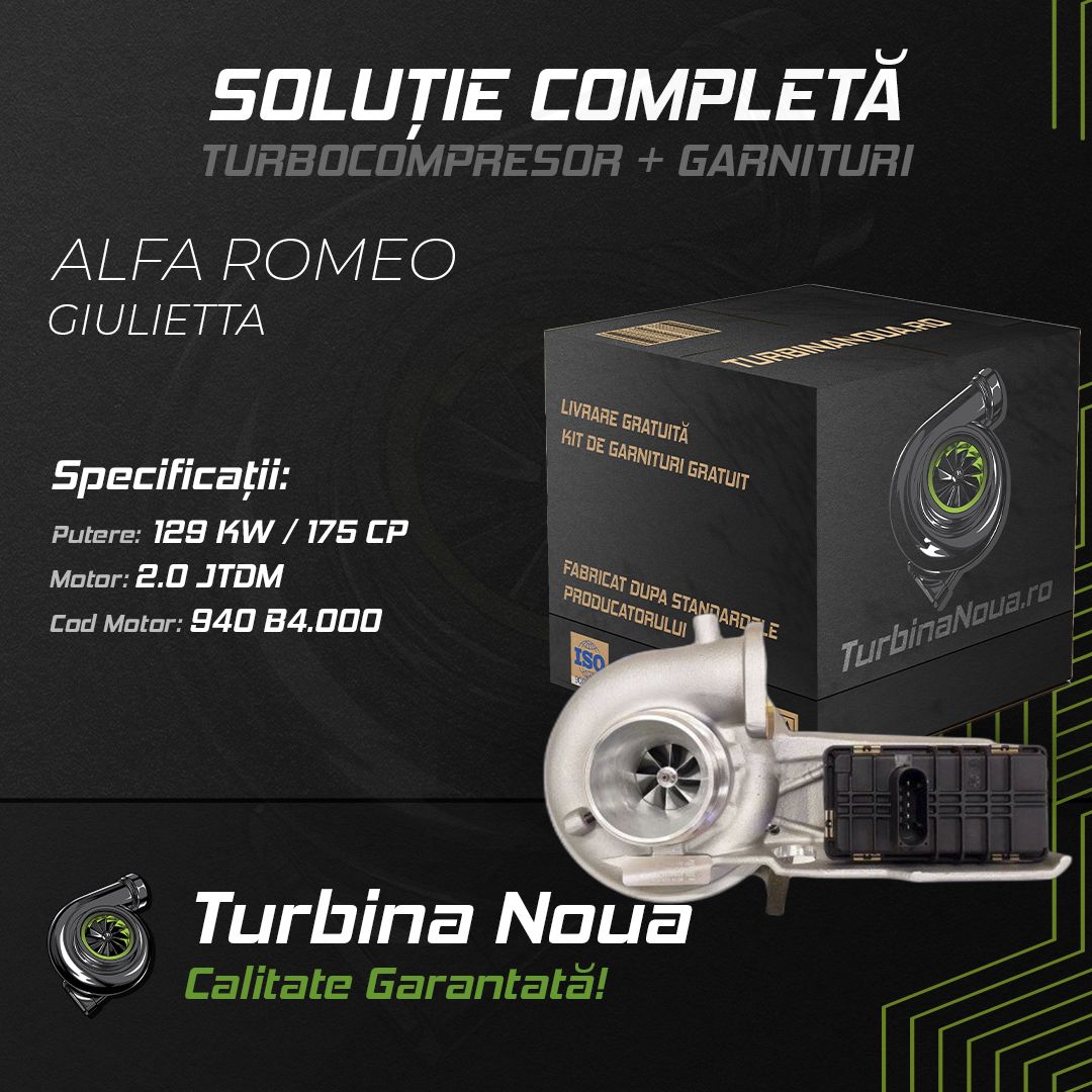 Turbina ALFA ROMEO GIULIETTA 2.0 JTDM 129 KW / 175 CP Noua - Image 2