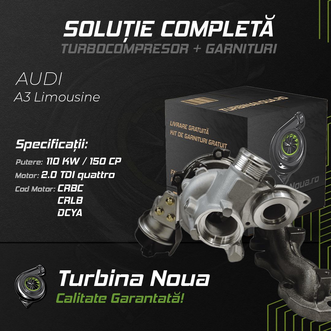 Turbina AUDI A3 Limousine 2.0 TDI quattro 110 KW / 150 CP Noua - Image 2