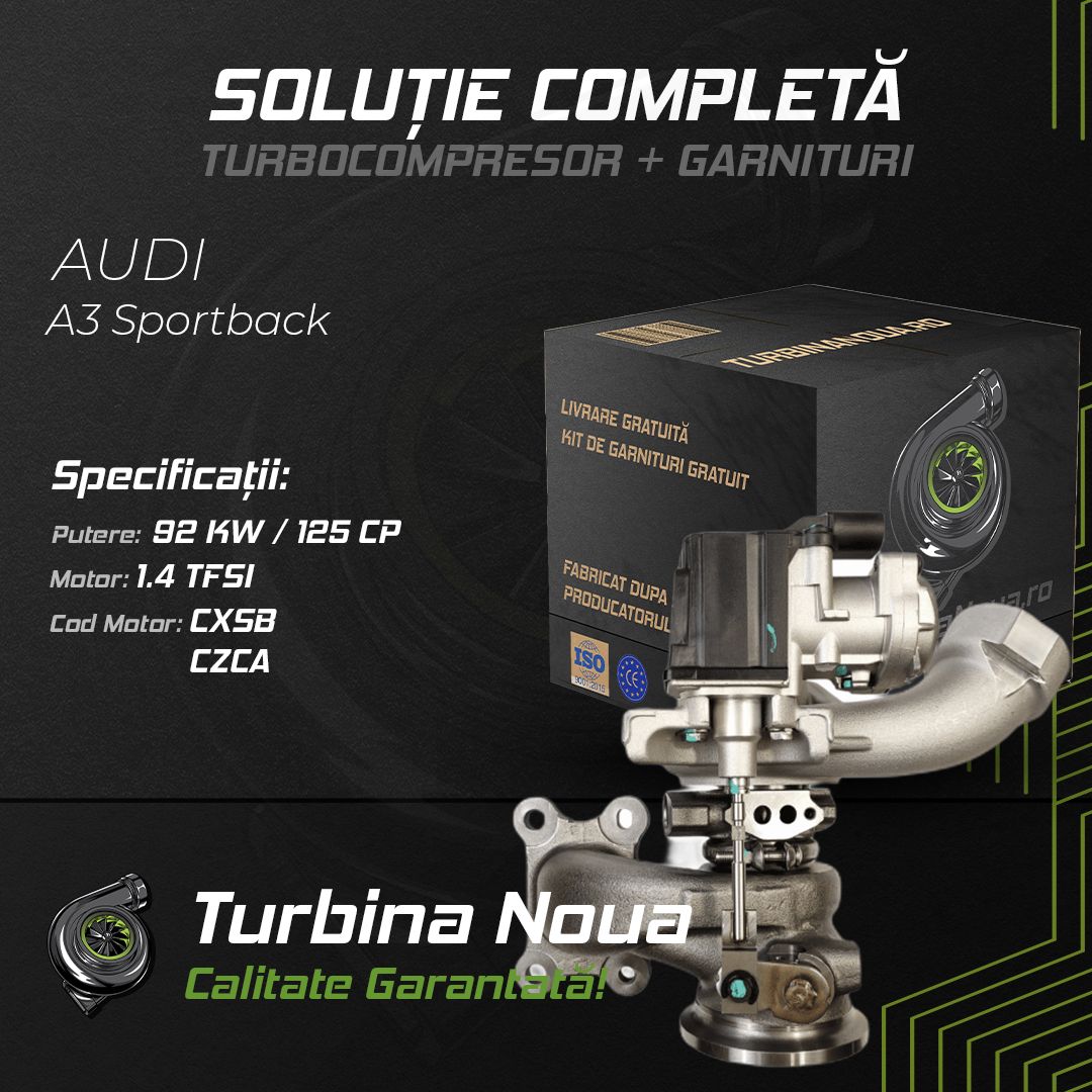 Turbina AUDI A3 Sportback 1.4 TFSI 92 KW / 125 CP Noua - Image 2