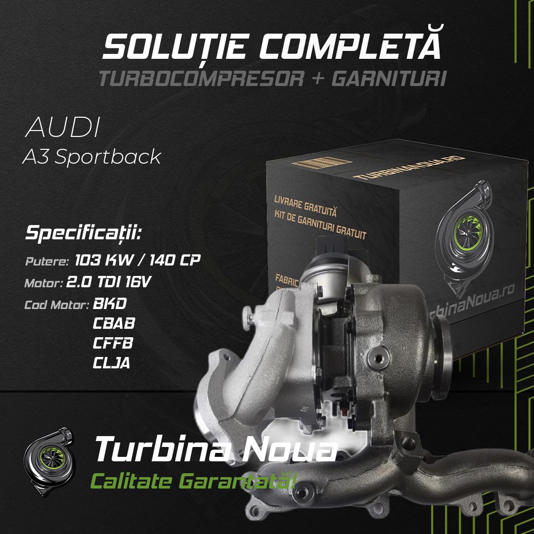 Turbina AUDI A3 Sportback 2.0 TDI 16V 103 KW / 140 CP Noua - Image 2