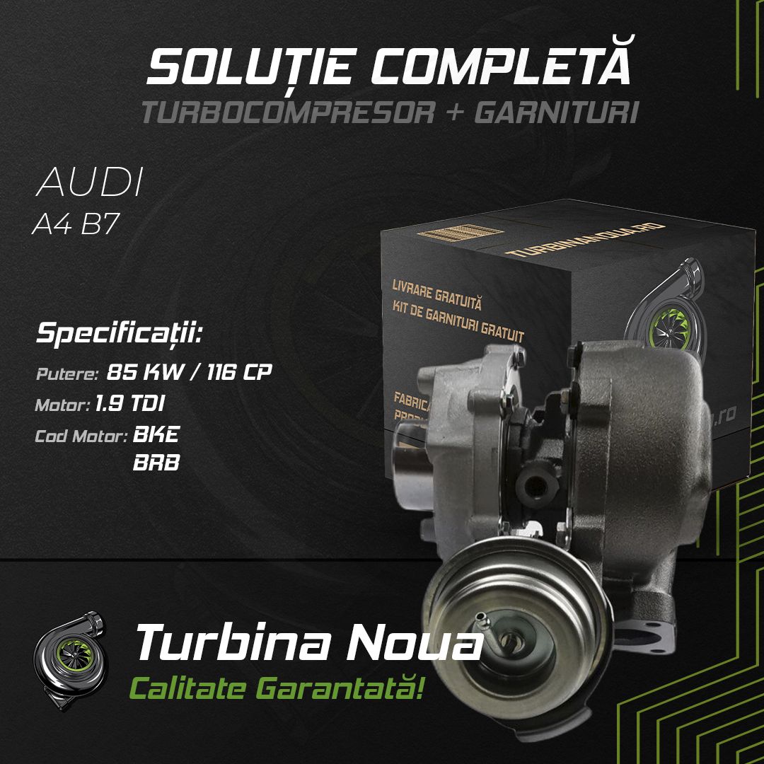 Turbina AUDI A4 B7 1.9 TDI 85 KW / 116 CP Noua - Image 2