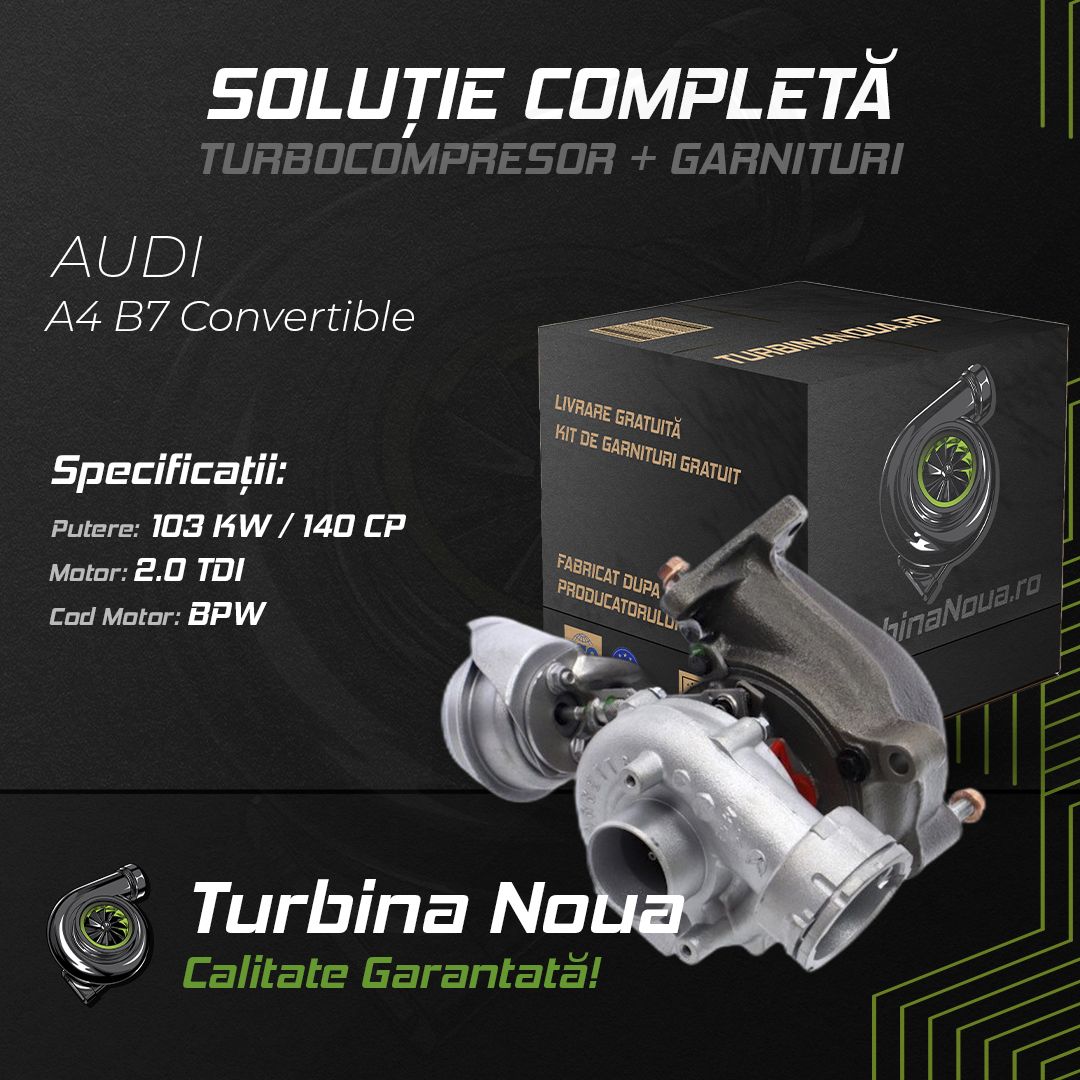 Turbina AUDI A4 B7 Convertible 2.0 TDI 103 KW / 140 CP Noua - Image 2