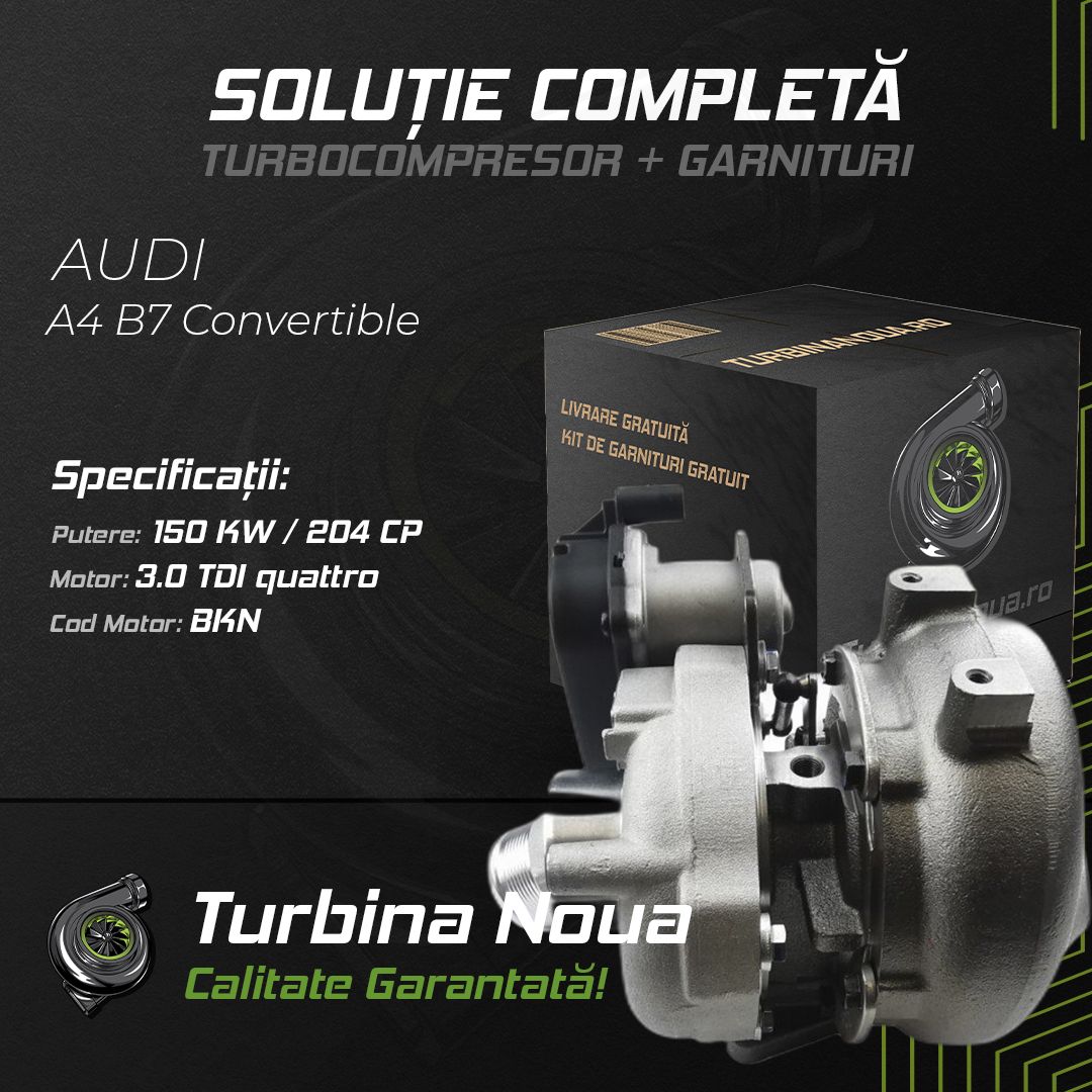 Turbina AUDI A4 B7 Convertible 3.0 TDI quattro 150 KW / 204 CP Noua - Image 2