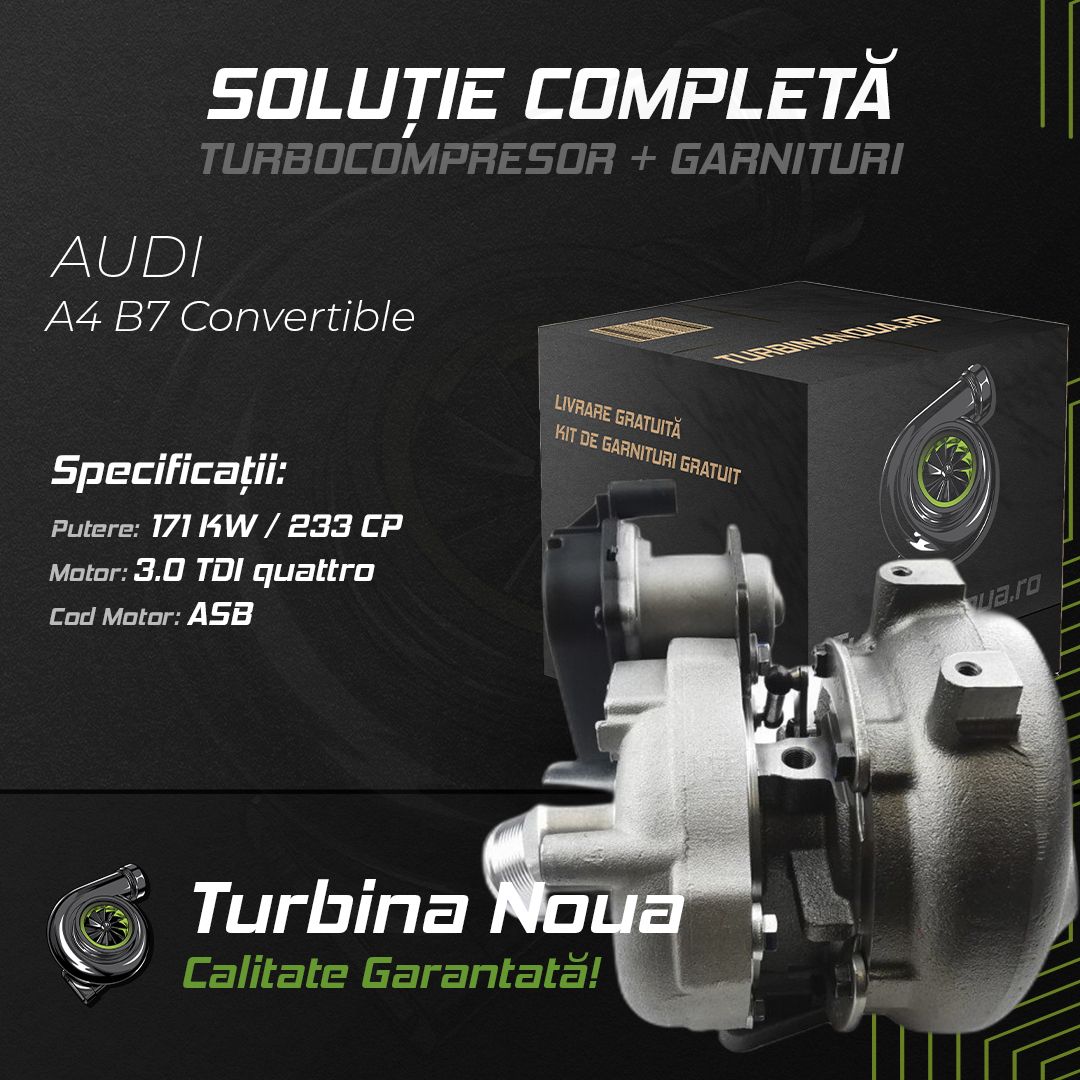 Turbina AUDI A4 B7 Convertible 3.0 TDI quattro 171 KW / 233 CP Noua - Image 2