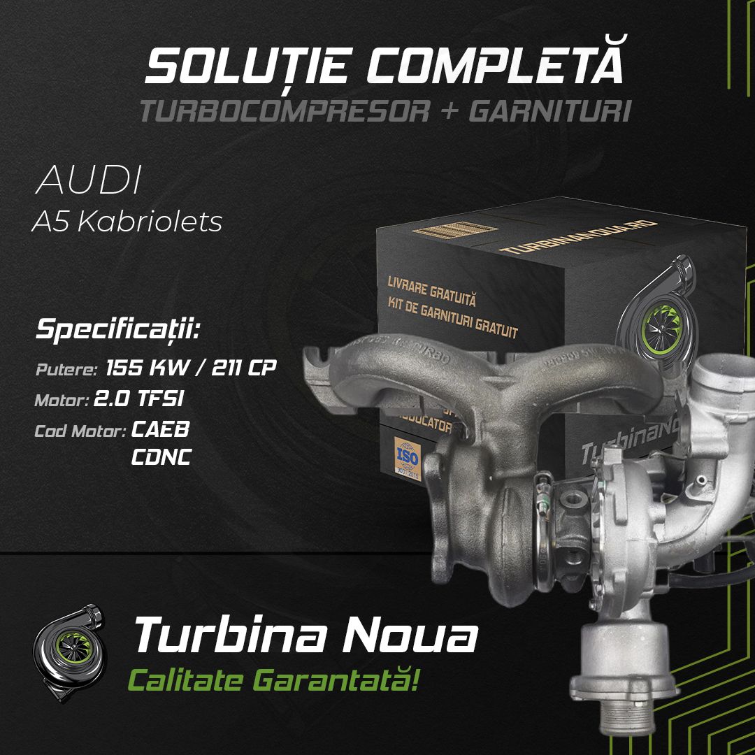 Turbina AUDI A5 Kabriolets 2.0 TFSI 155 KW / 211 CP Noua - Image 2