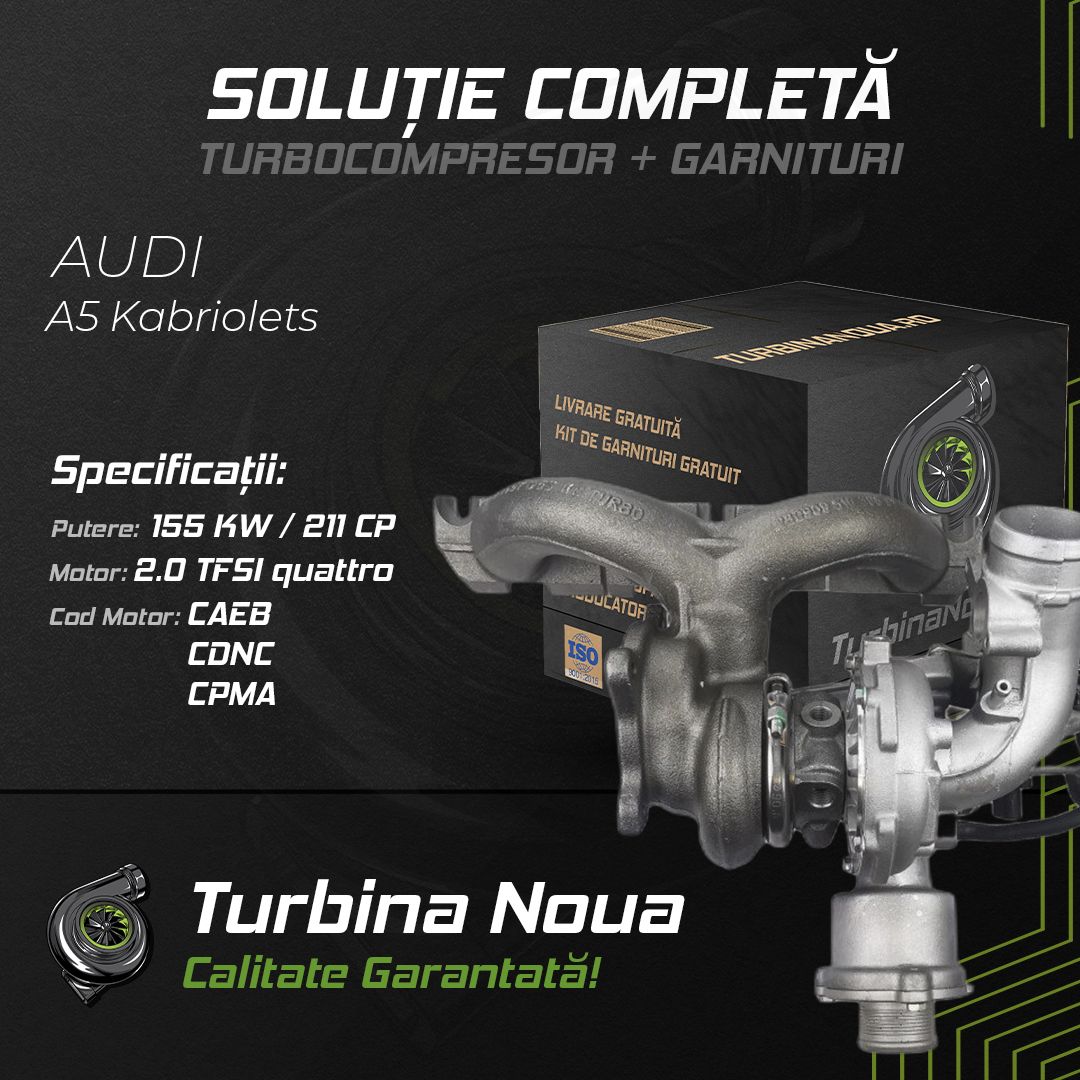 Turbina AUDI A5 Kabriolets 2.0 TFSI quattro 155 KW / 211 CP Noua - Image 2