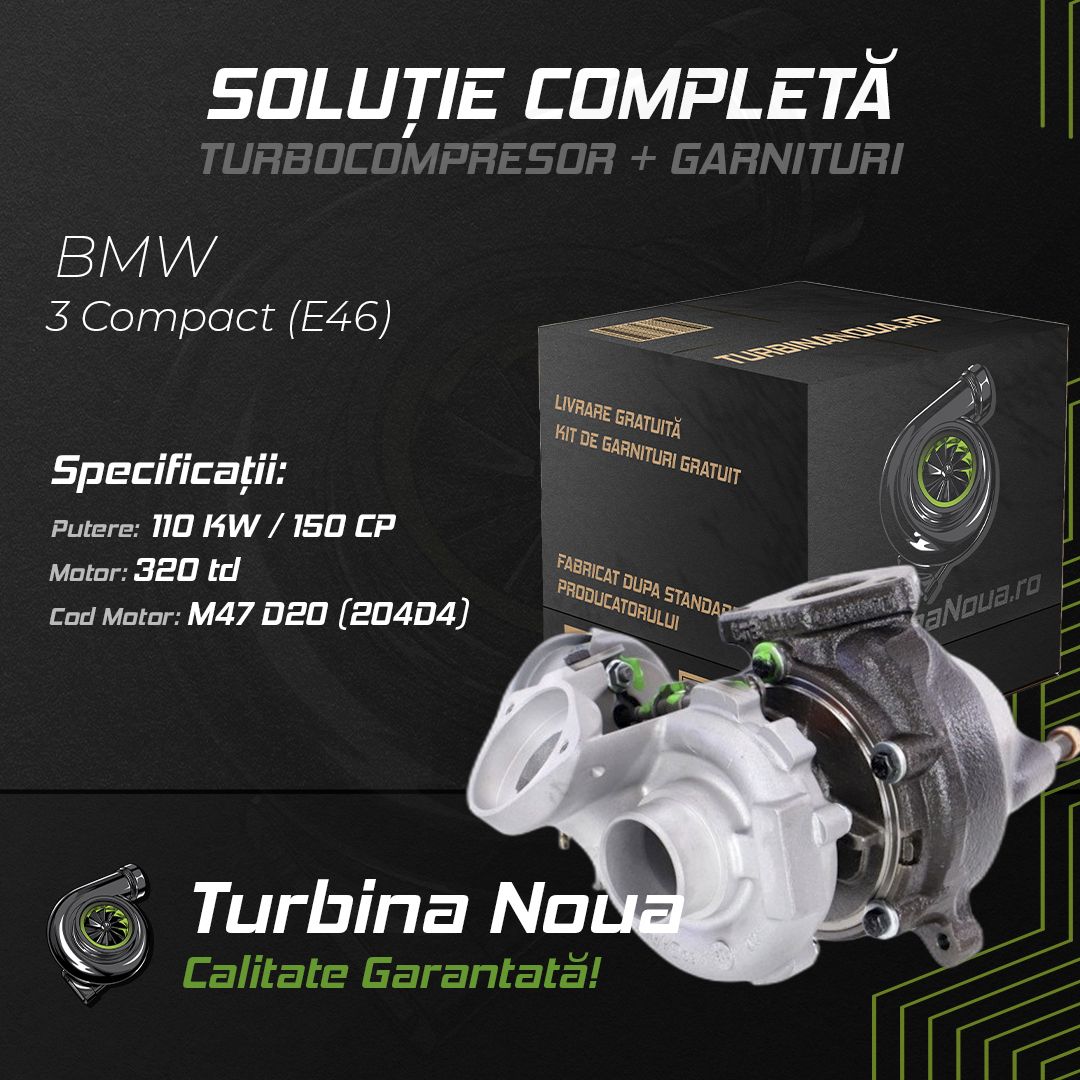 Turbina BMW 3 Compact (E46) 320 td 110 KW / 150 CP Noua - Image 2