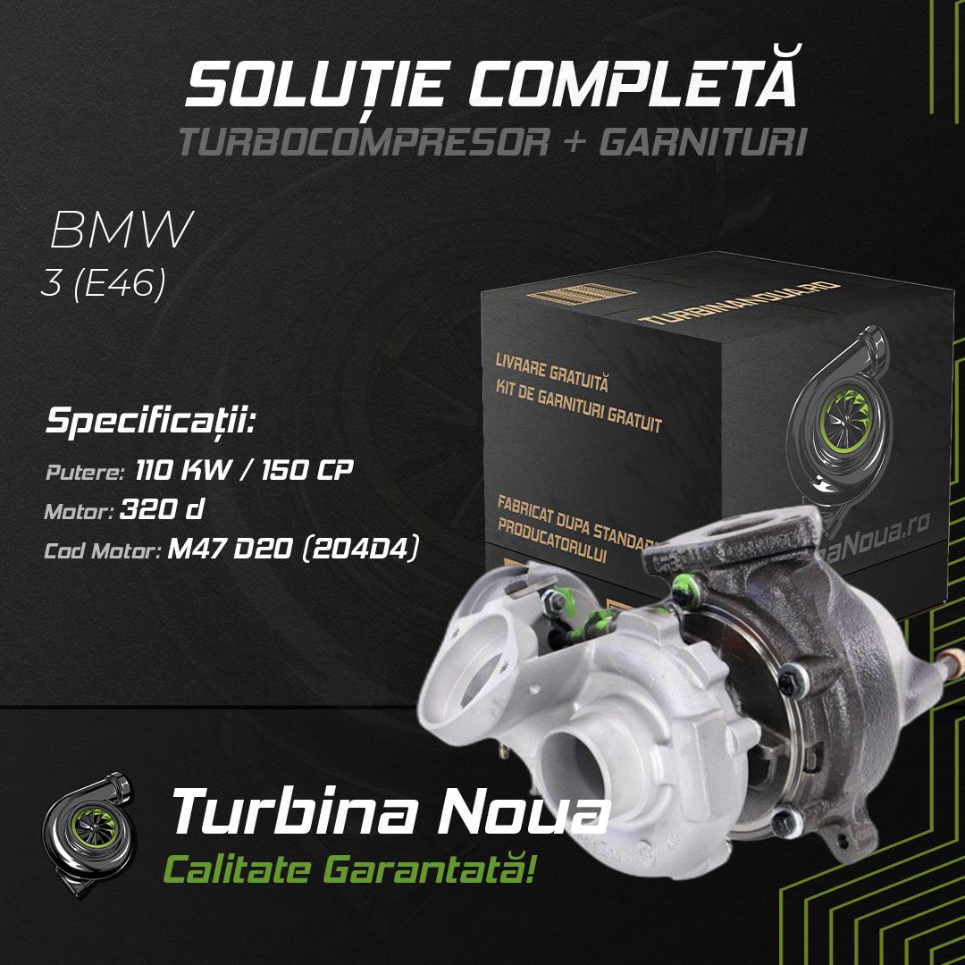 Turbina BMW 3 (E46) 320 d 110 KW / 150 CP Noua - Image 2
