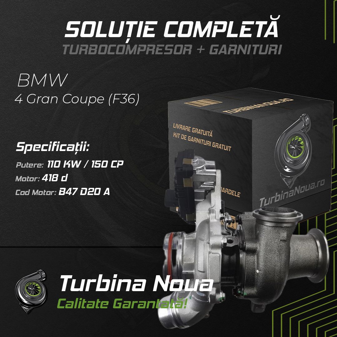 Turbina BMW 4 Gran Coupe (F36) 418 d 110 KW / 150 CP Noua - Image 2