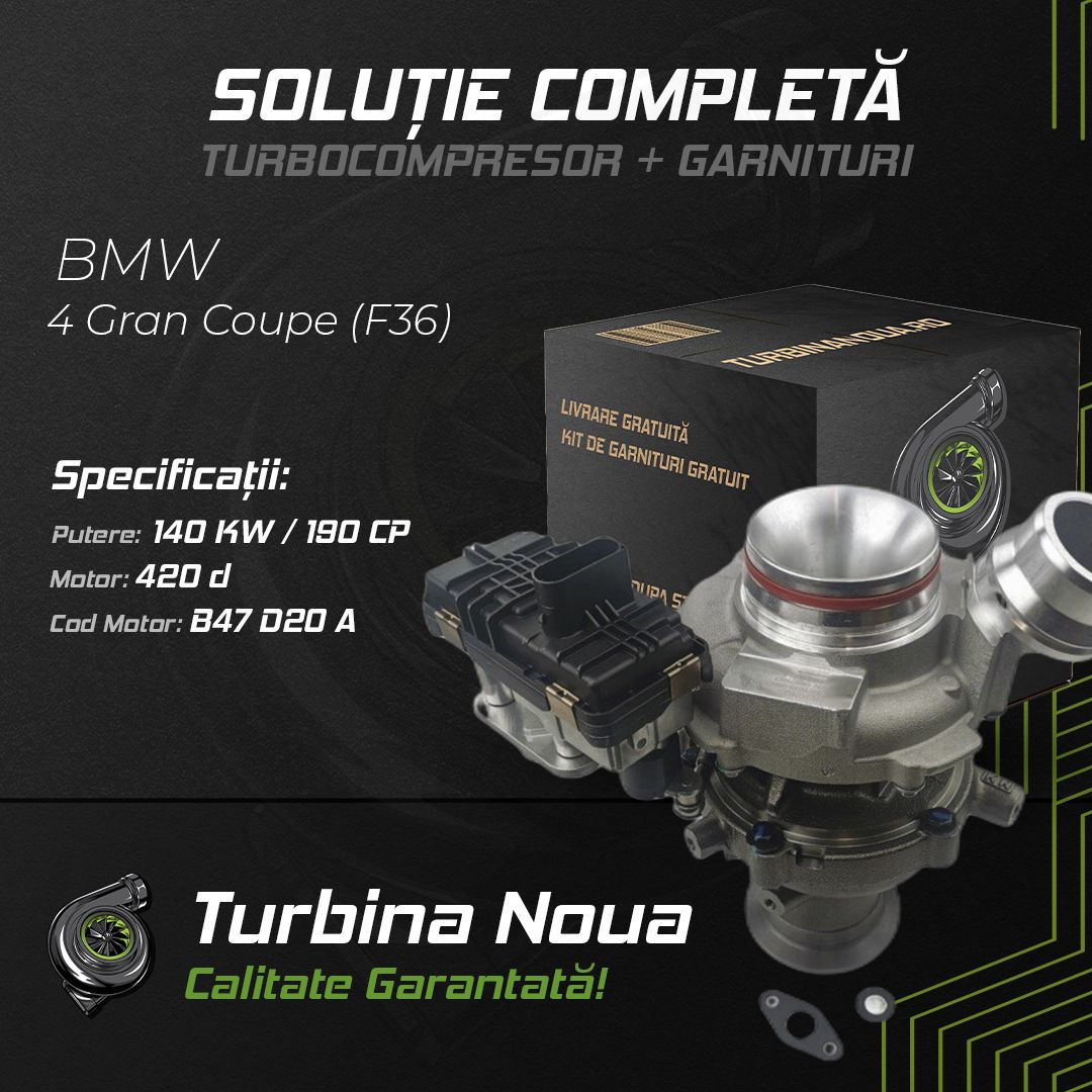 Turbina BMW 4 Gran Coupe (F36) 420 d 140 KW / 190 CP Noua - Image 2