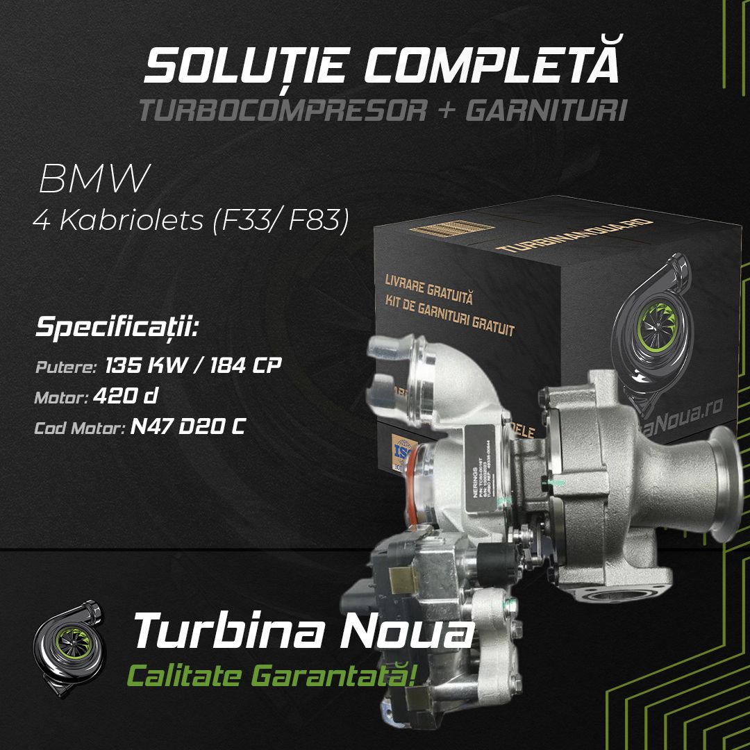 Turbina BMW 4 Kabriolets (F33; F83) 420 d 135 KW / 184 CP Noua - Image 2