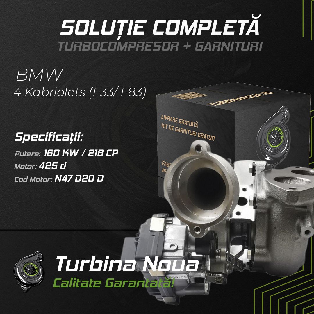 Turbina BMW 4 Kabriolets (F33; F83) 425 d 160 KW / 218 CP Noua - Image 2