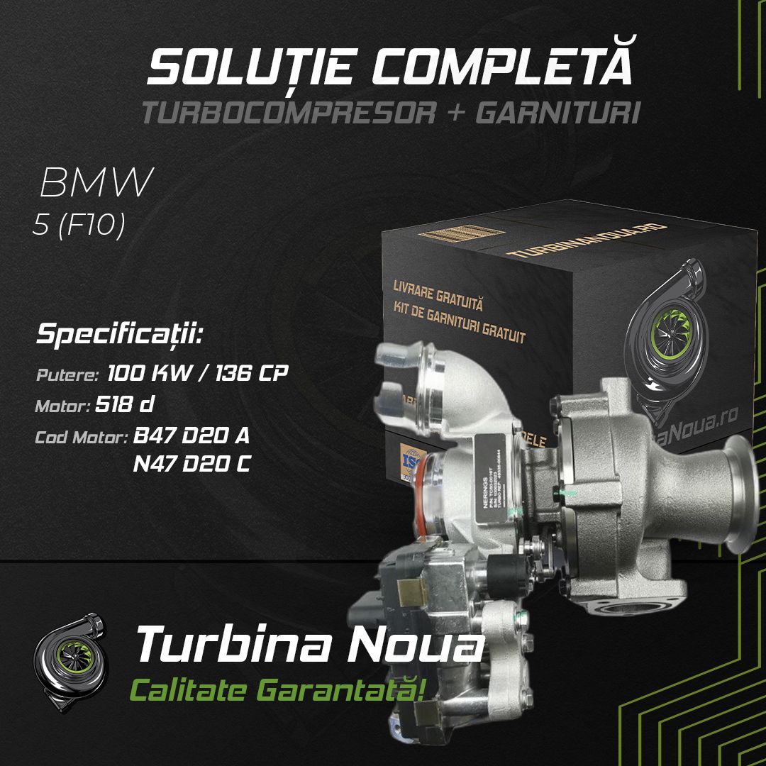 Turbina BMW 5 (F10) 518 d 100 KW / 136 CP Noua - Image 2
