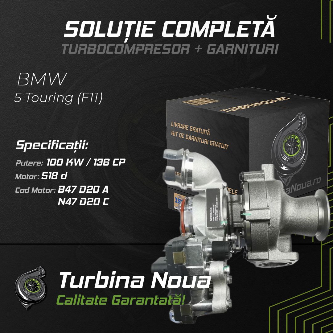 Turbina BMW 5 Touring (F11) 518 d 100 KW / 136 CP Noua - Image 2