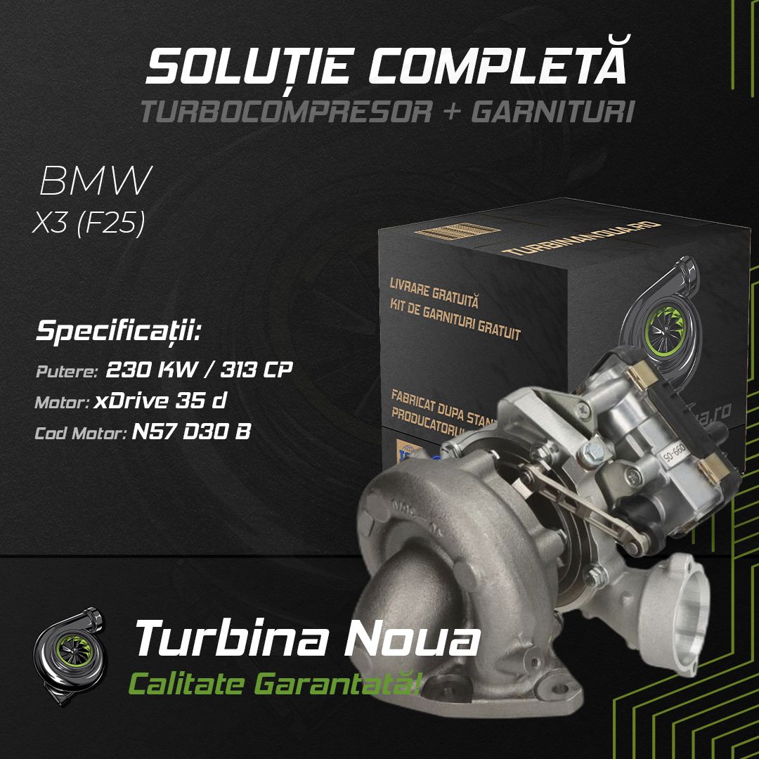 Turbina BMW X3 (F25) xDrive 35 d 230 KW / 313 CP Noua - Image 2
