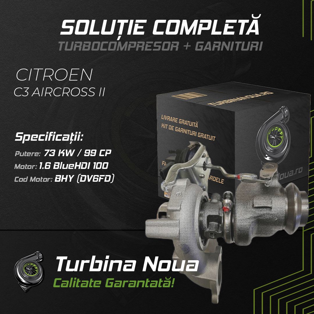 Turbina CITROEN C3 AIRCROSS II 1.6 BlueHDi 100 73 KW / 99 CP Noua - Image 2
