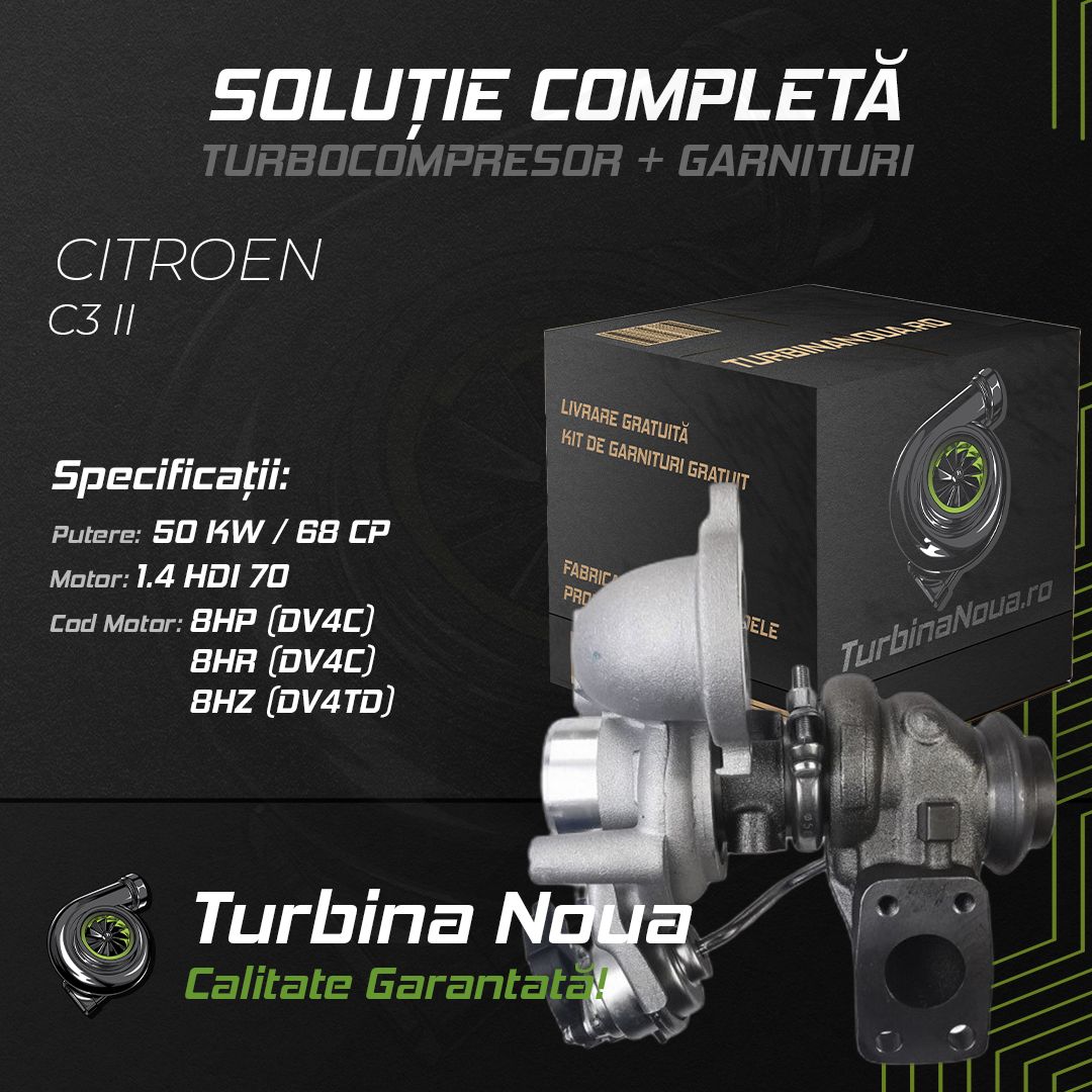Turbina CITROEN C3 II 1.4 HDi 70 50 KW / 68 CP Noua - Image 2