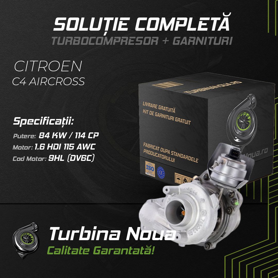 Turbina CITROEN C4 AIRCROSS 1.6 HDi 115 AWC 84 KW / 114 CP Noua - Image 2