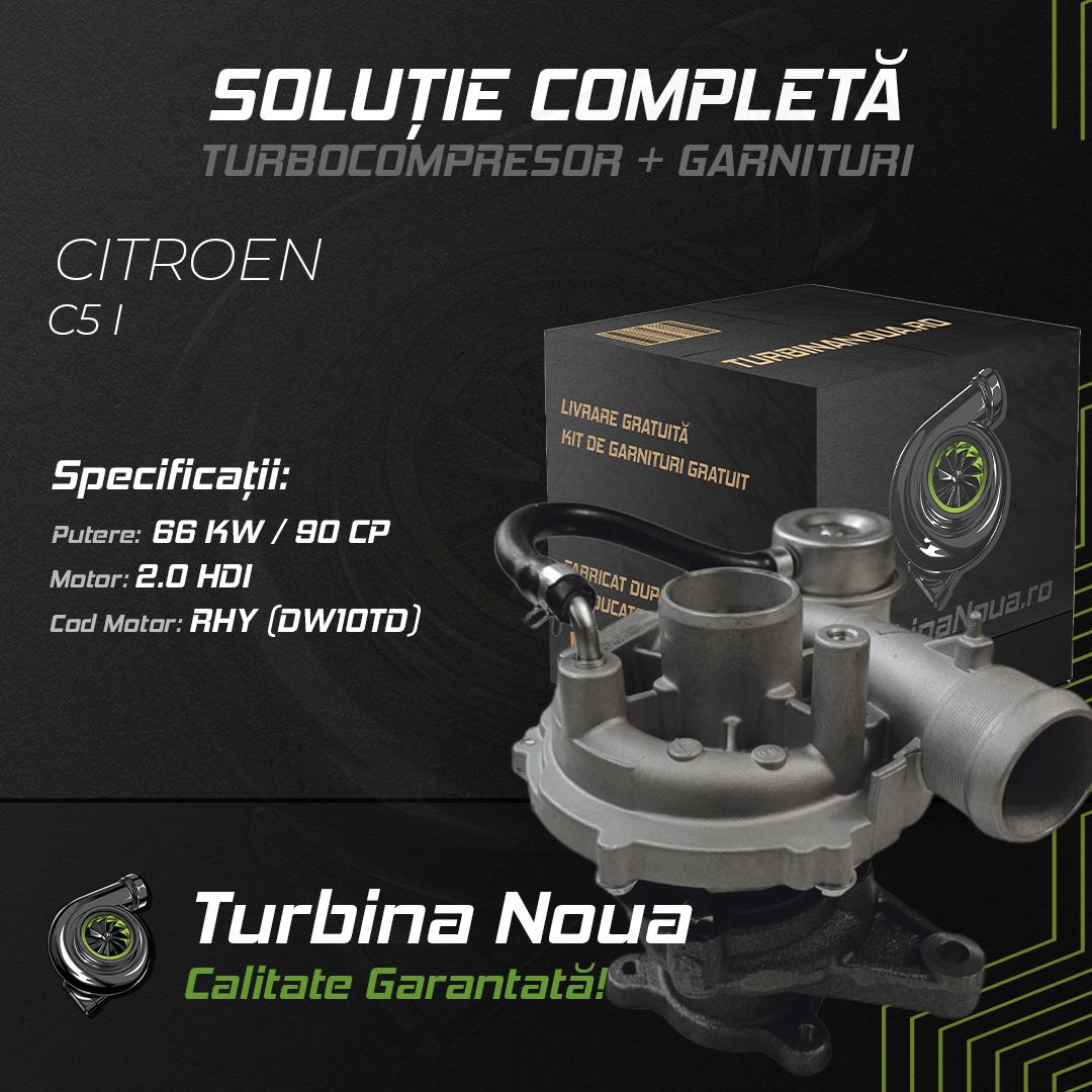 Turbina CITROEN C5 I 2.0 HDi 66 KW / 90 CP Noua - Image 2