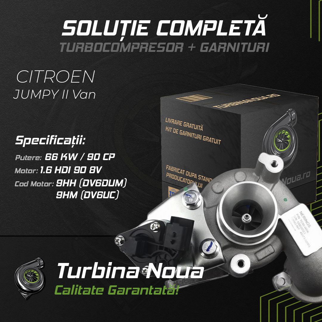Turbina CITROEN JUMPY II Van 1.6 HDi 90 8V 66 KW / 90 CP Noua - Image 2