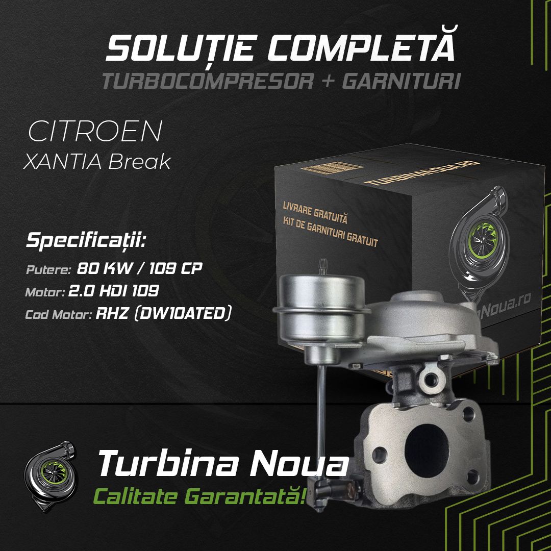 Turbina CITROEN XANTIA Break 2.0 HDI 109 80 KW / 109 CP Noua - Image 2
