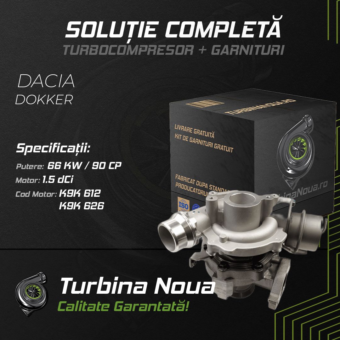 Turbina DACIA DOKKER 1.5 dCi 66 KW / 90 CP Noua - Image 2