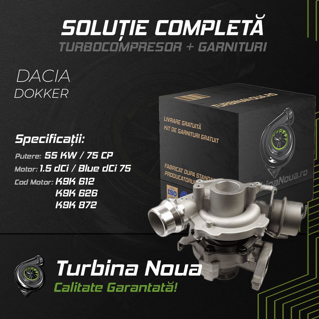 Turbina DACIA DOKKER 1.5 dCi / Blue dCi 75 55 KW / 75 CP Noua - Image 2