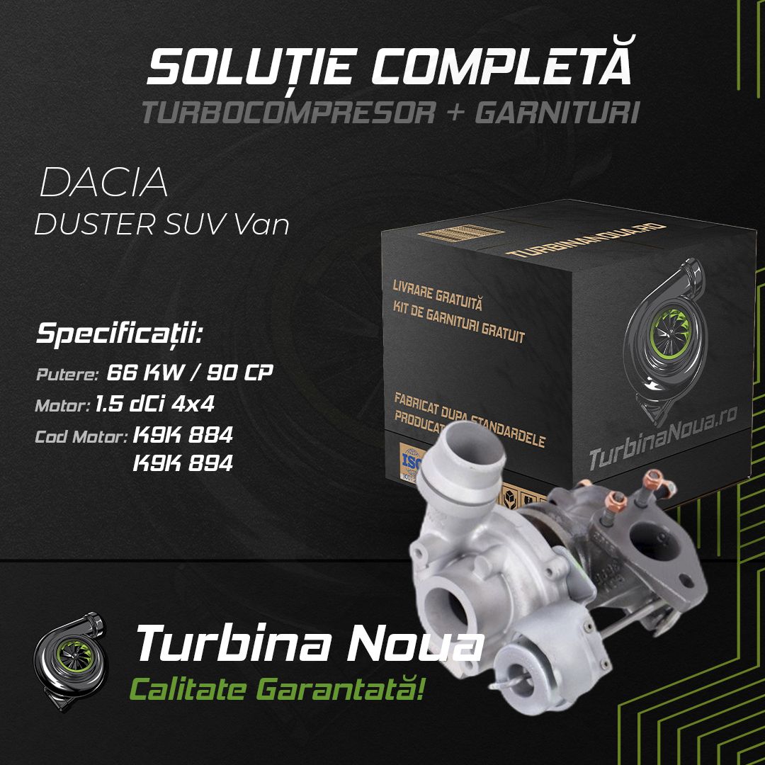 Turbina DACIA DUSTER SUV Van 1.5 dCi 4x4 66 KW / 90 CP Noua - Image 2