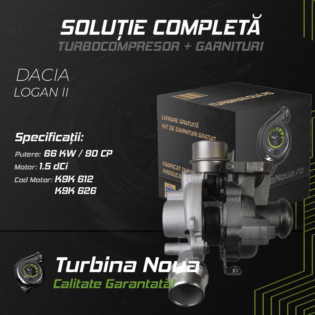 Turbina DACIA LOGAN II 1.5 dCi 66 KW / 90 CP Noua - Image 2