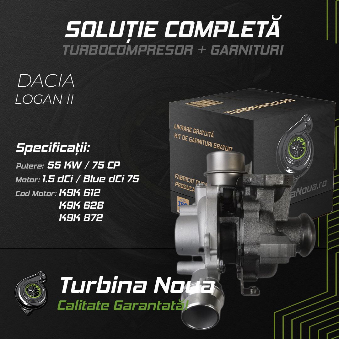 Turbina DACIA LOGAN II 1.5 dCi / Blue dCi 75 55 KW / 75 CP Noua - Image 2