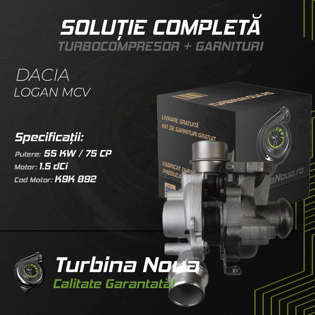 Turbina DACIA LOGAN MCV 1.5 dCi 55 KW / 75 CP Noua - Image 2