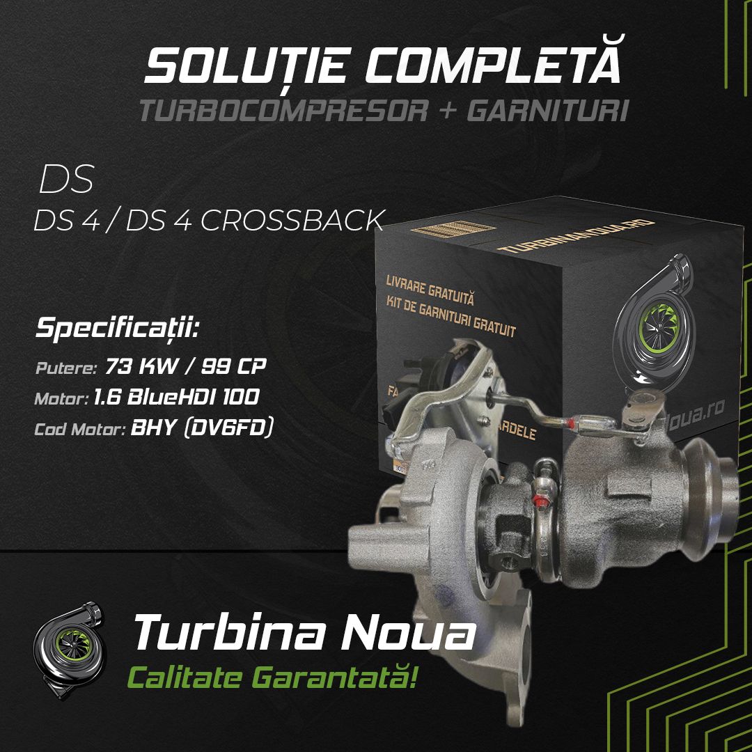 Turbina DS DS 4 / DS 4 CROSSBACK 1.6 BlueHDi 100 73 KW / 99 CP Noua - Image 2