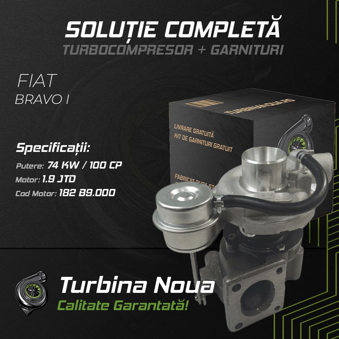 Turbina FIAT BRAVO I 1.9 JTD 74 KW / 100 CP Noua - Image 2