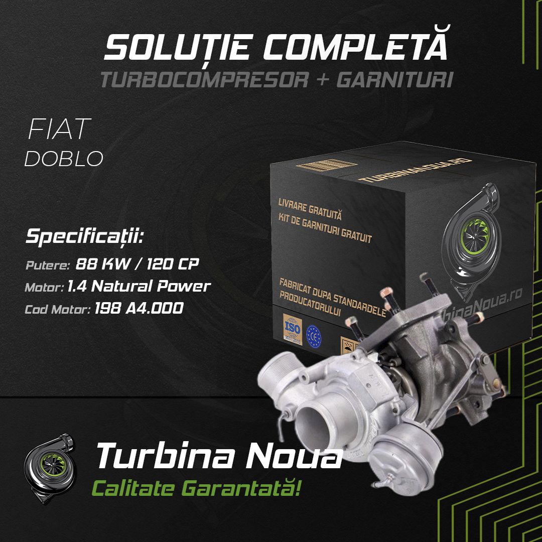 Turbina FIAT DOBLO 1.4 Natural Power 88 KW / 120 CP Noua - Image 2