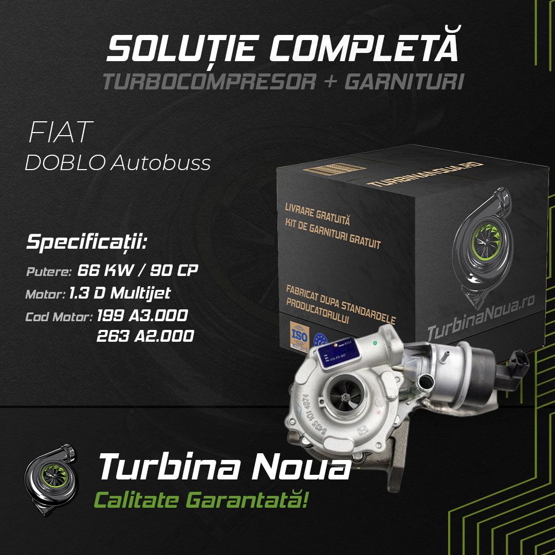Turbina FIAT DOBLO Autobuss 1.3 D Multijet 66 KW / 90 CP Noua - Image 2