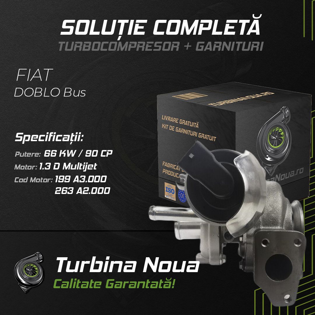 Turbina FIAT DOBLO Bus 1.3 D Multijet 66 KW / 90 CP Noua - Image 2