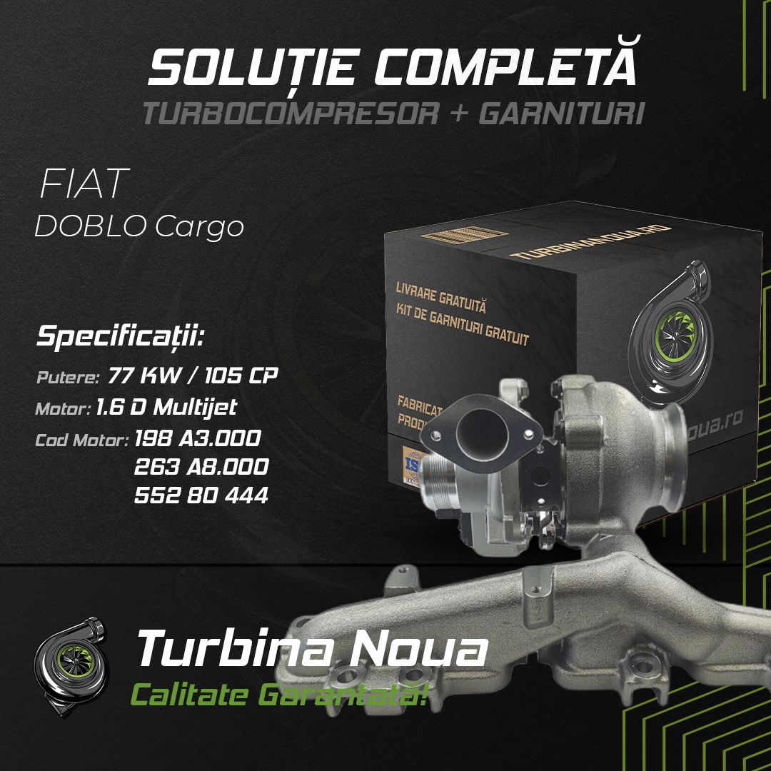 Turbina FIAT DOBLO Cargo 1.6 D Multijet 77 KW / 105 CP Noua - Image 2