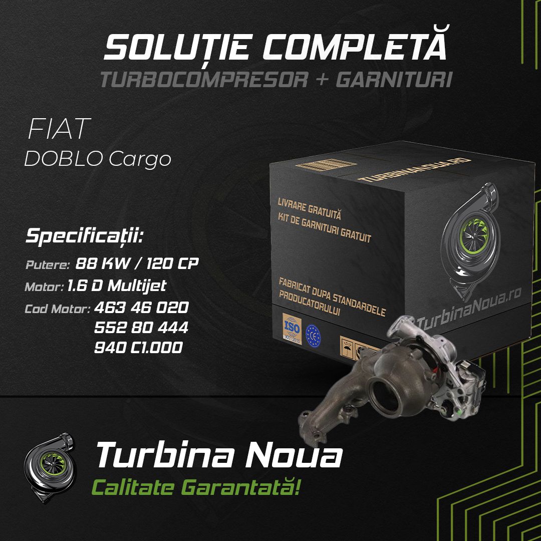 Turbina FIAT DOBLO Cargo 1.6 D Multijet 88 KW / 120 CP Noua - Image 2