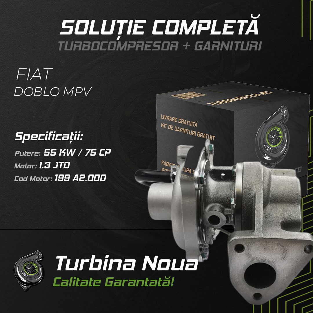 Turbina FIAT DOBLO MPV 1.3 JTD 55 KW / 75 CP Noua - Image 2