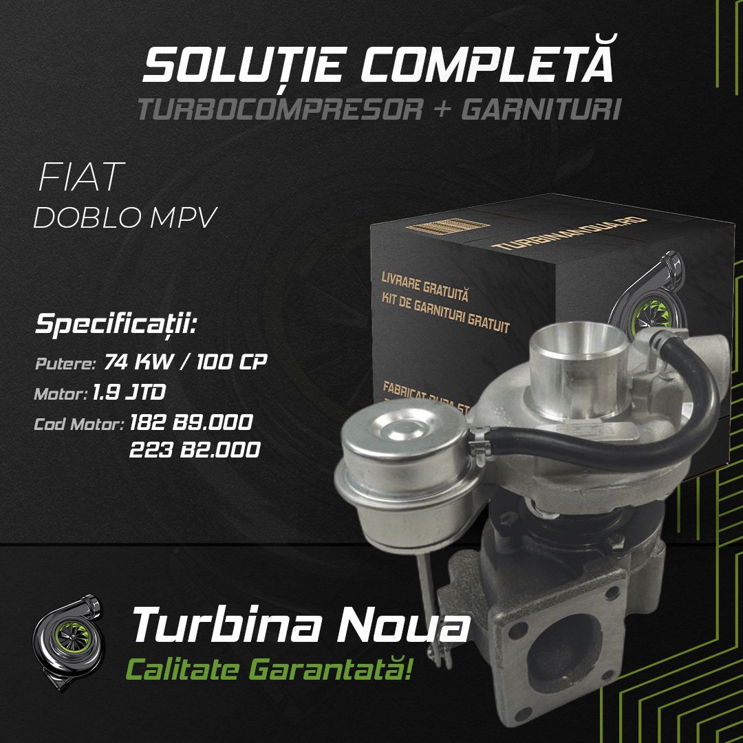 Turbina FIAT DOBLO MPV 1.9 JTD 74 KW / 100 CP Noua - Image 2