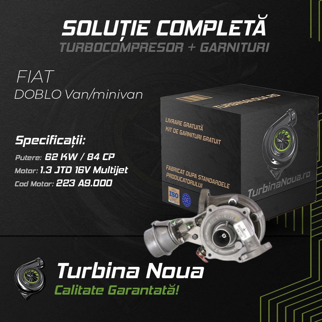 Turbina FIAT DOBLO Van/minivan 1.3 JTD 16V Multijet 62 KW / 84 CP Noua - Image 2
