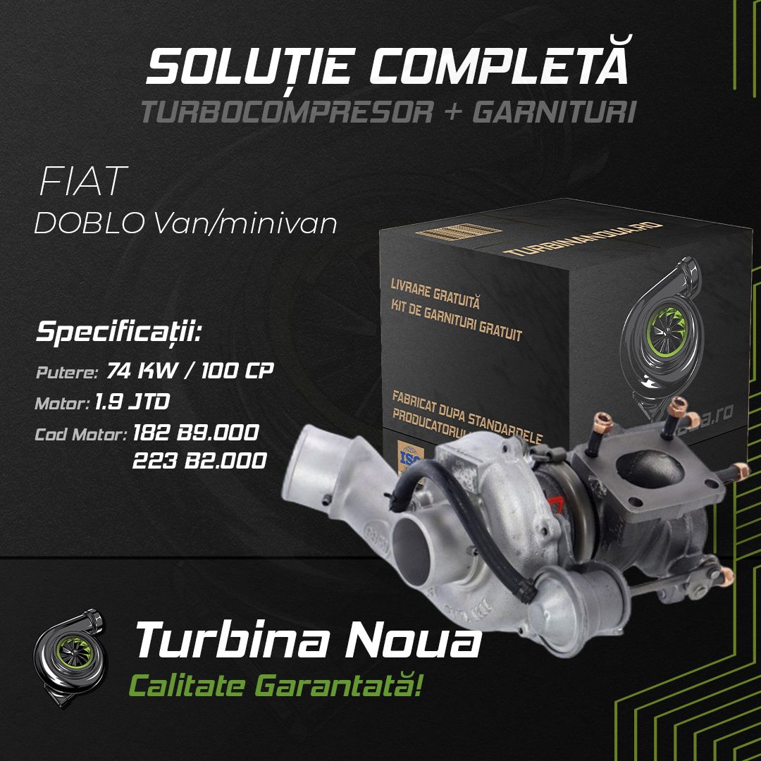 Turbina FIAT DOBLO Van/minivan 1.9 JTD 74 KW / 100 CP Noua - Image 2