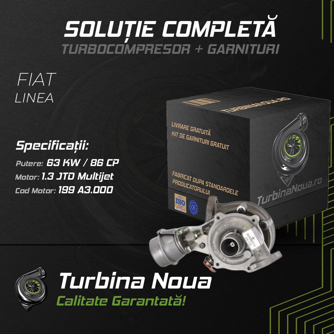 Turbina FIAT LINEA 1.3 JTD Multijet 63 KW / 86 CP Noua - Image 2