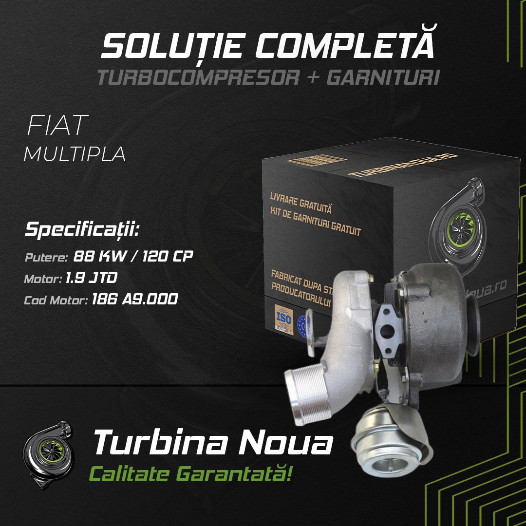 Turbina FIAT MULTIPLA 1.9 JTD 88 KW / 120 CP Noua - Image 2